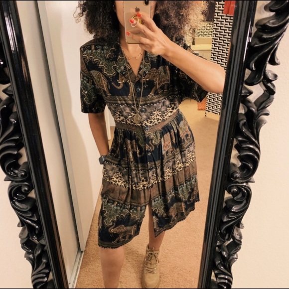 ❗️SOLD❗️Vintage Dress / Kimono ethnic print - Picture 9 of 9